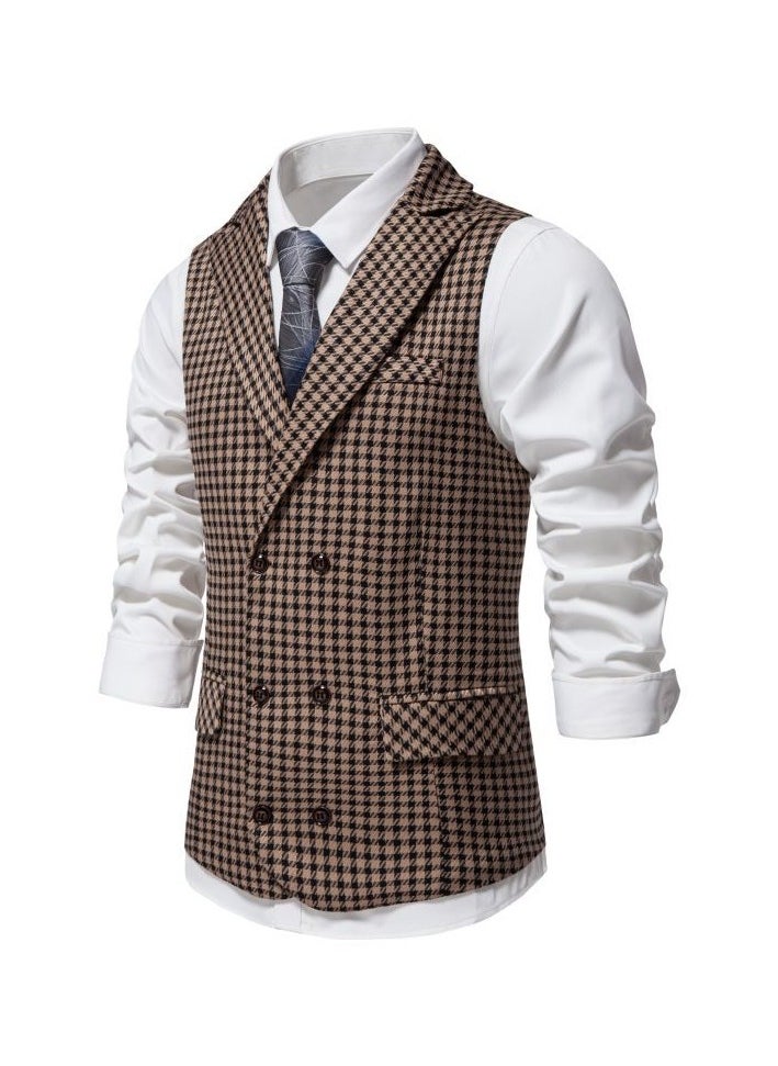 KUYING New Double Breasted Gun Collar Suit Vest  - Image 2