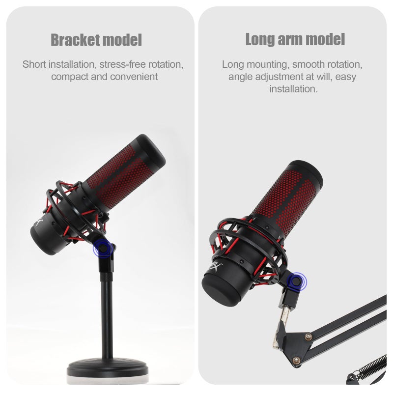 SAVITA Microphone Mount Adapter for Hyperx Quadcast with 3/8" or 1/4" Screw Adapter, Works with HyperX QuadCast Microphone Stand & Boom Arm Durable Replacement Accessory for Mic (Black) - Image 5