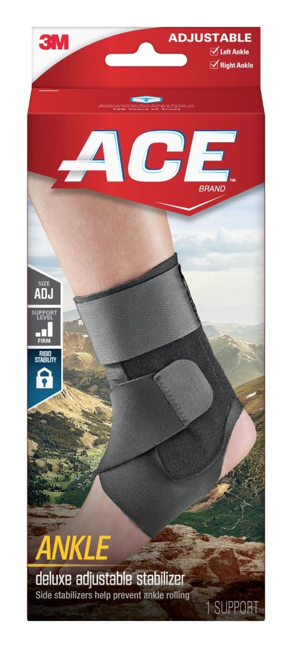 ACE ACE Deluxe Ankle Stabilizer Adjustable Black 1Pack 