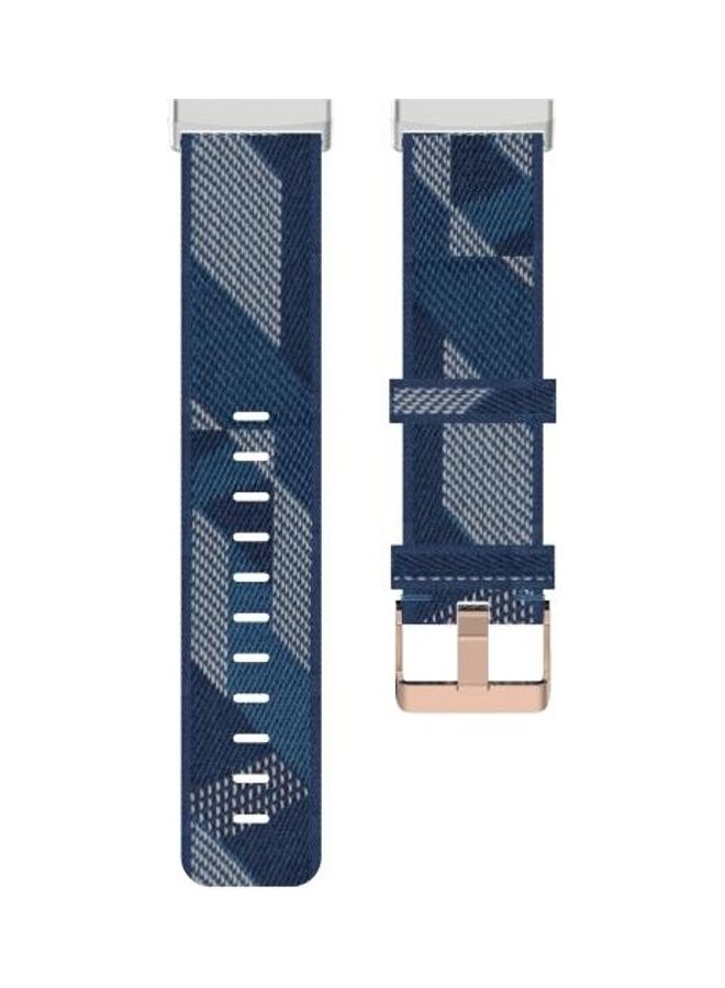 BGM Sense Nylon Canvas Strip Texture Strap For Fitbit Blue - Image 5