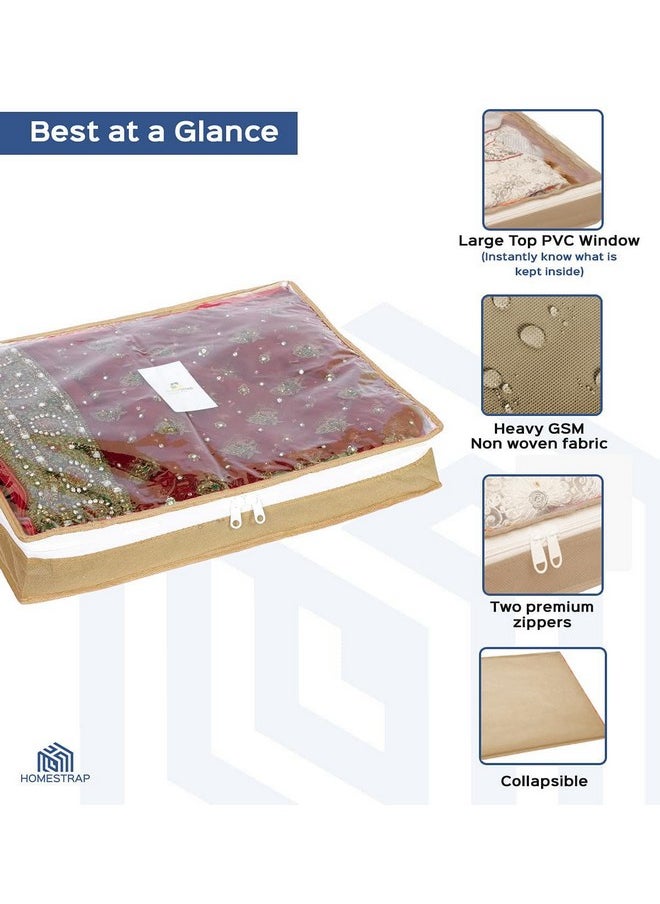 هومستراب غطاء ساري/بدلة فردي غير منسوج من Homestrap بارتفاع 3 بوصات - عبوة من 6 قطع - بيج، غير منسوج  - Image 3