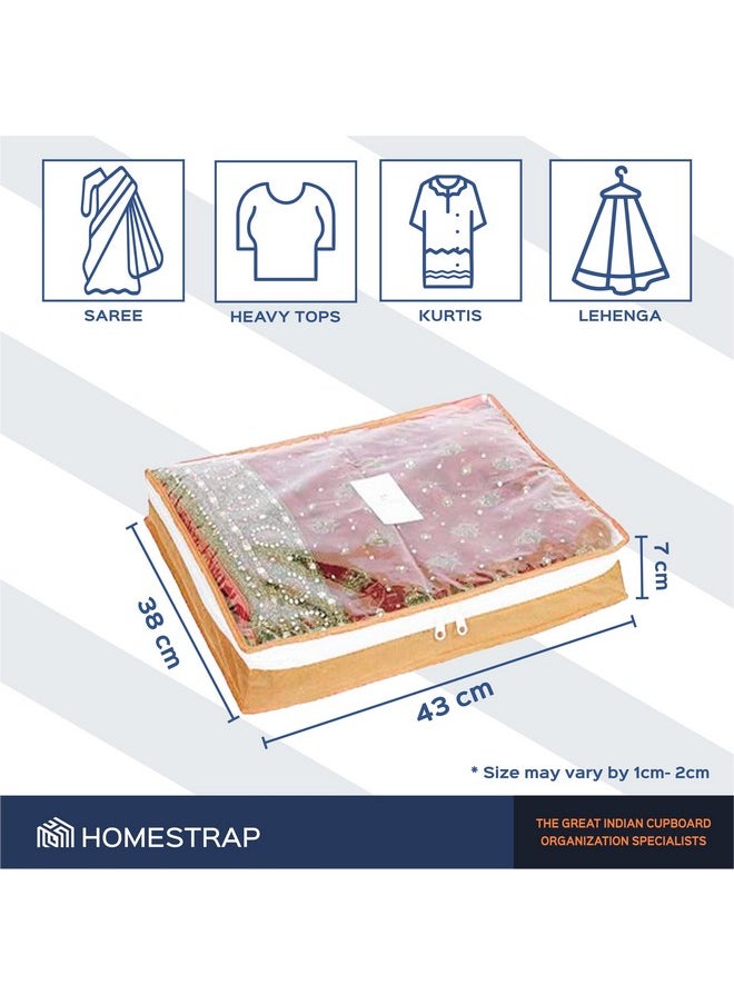 هومستراب غطاء ساري/بدلة فردي غير منسوج من Homestrap بارتفاع 3 بوصات - عبوة من 6 قطع - بيج، غير منسوج  - Image 2