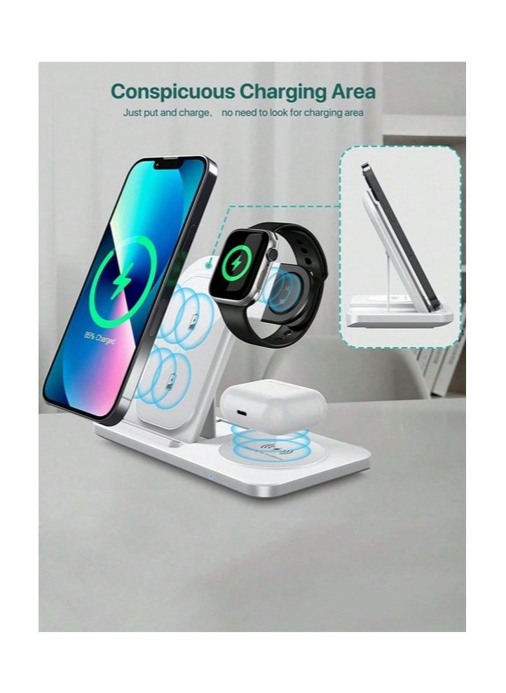APEX CE SPECIALISTS LIMITED - Wireless Charging Station,3 in 1 Wireless Charging Stand Made for Watch Ultra 9 8 7 6 SE 5 4 3,Fast Wireless Charger Made for i Phone 15/Plus/Pro Max/14/13/12/11/X - Image 1