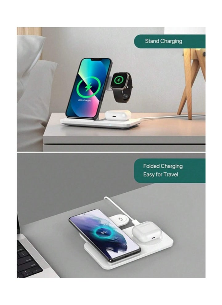 APEX CE SPECIALISTS LIMITED - Wireless Charging Station,3 in 1 Wireless Charging Stand Made for Watch Ultra 9 8 7 6 SE 5 4 3,Fast Wireless Charger Made for i Phone 15/Plus/Pro Max/14/13/12/11/X - Image 1