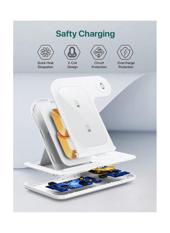 APEX CE SPECIALISTS LIMITED - Wireless Charging Station,3 in 1 Wireless Charging Stand Made for Watch Ultra 9 8 7 6 SE 5 4 3,Fast Wireless Charger Made for i Phone 15/Plus/Pro Max/14/13/12/11/X - Image 1