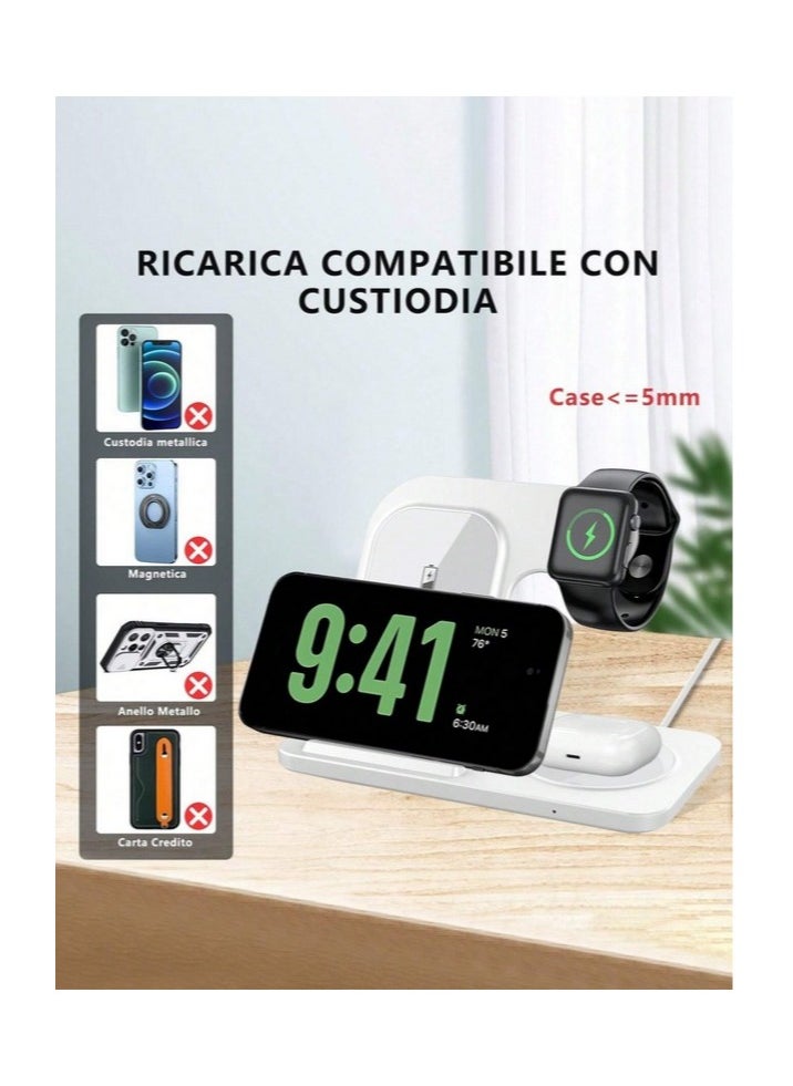 APEX CE SPECIALISTS LIMITED - Wireless Charging Station,3 in 1 Wireless Charging Stand Made for Watch Ultra 9 8 7 6 SE 5 4 3,Fast Wireless Charger Made for i Phone 15/Plus/Pro Max/14/13/12/11/X - Image 1