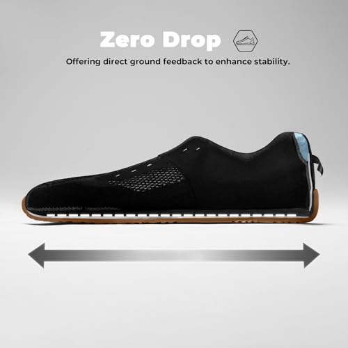 AIRHAS Mens Zero Drop Barefoot Shoes Anatomical Tox Box Sneakers for Men Gym Workout Cross Training Shoes(Black/Gum,10.5) - Image 3