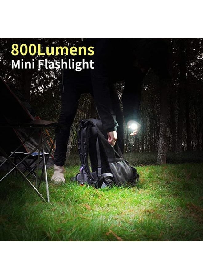 llwoo - Small LED Flashlight 800 Lumens COB Rechargeable Keychain Mini Flashlight 4 Light Modes Portable Pocket Light with Folding Bracket Bottle Opener and Magnet Base for Fishing Walking Camping - Image 1