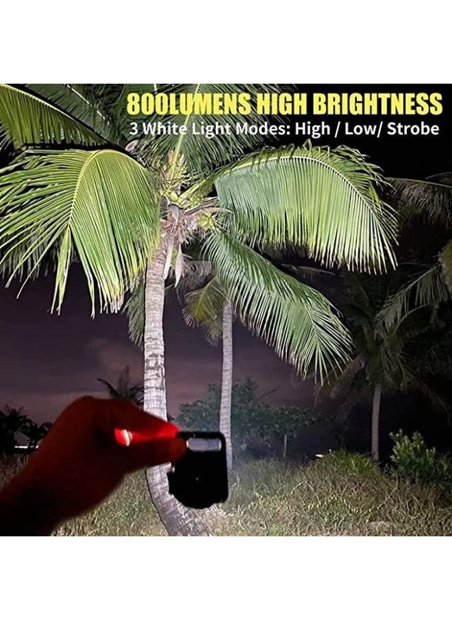 llwoo - Small LED Flashlight 800 Lumens COB Rechargeable Keychain Mini Flashlight 4 Light Modes Portable Pocket Light with Folding Bracket Bottle Opener and Magnet Base for Fishing Walking Camping - Image 1