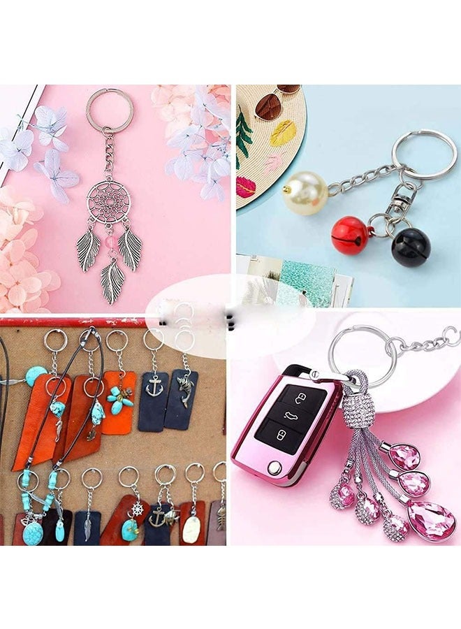TodyJeyHo 100pcs Metal Split Key Chain Rings with Chain Silver Key Ring and Open Jump Rings Bulk for Crafts DIY (1"/25mm) - Image 4