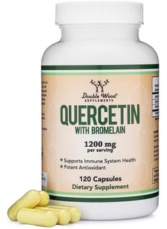 Quercetin with Bromelain - 120 Count (1,200mg Servings) Immune Health Capsules - Supports Healthy Immune Functions in Men and Women (Vegan Safe, Third Party Tested, Gluten Free) by Double Wood
