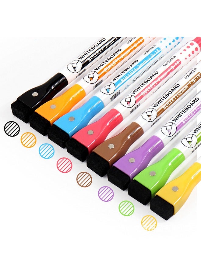 Generic 8Pcs Magnetic Dry Erases Marker White Boards Marker Pen Whiteboard Marker With Erasers Work On White Boards Fine Tip Point Whiteboard Marker Magnetic Whiteboard Pens And Eraser Set Fine White Boards  - Image 2