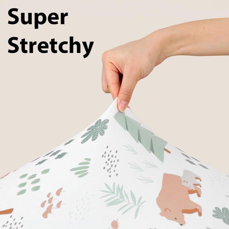 FIEMOL Baby Crib Sheets for Boys and Girls, 3 Pack Fitted Crib Sheets Neutral for 52â€x28â€ Standard Crib and Toddler Mattresses, Ultra Soft & Silky Smooth Microfiber Green Forest Bear - Image 4