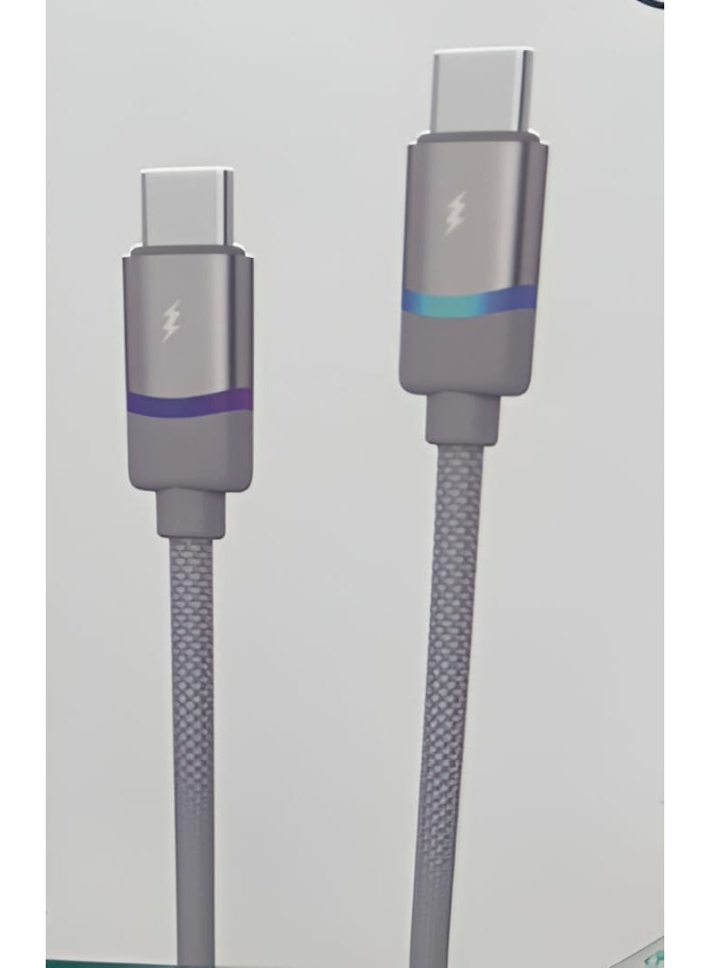 كابل شحن سريع ممتاز من X-POWER بقوة 100 واط من USB-C إلى USB-C + سماعة رأس سلكية بدون استخدام اليدين - تصميم متين، حماية ذكية، طراز Z81CCP