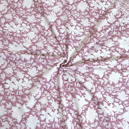 TOAIArt Premium Jaipuri Dohar | AC Blanket Summer Quilt | Hand Block Printed | 3 Layers | Reversible | 150GSM 100% Mulmul Cotton| 100% Cotton Flannel Filling | Single 60" X 90"|Vintage Pink Kalamkari - Image 3