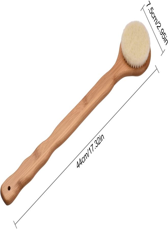 Long-handled bamboo bath brush with hanging rope - Image 2