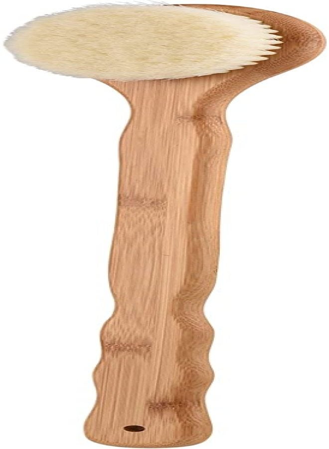 Long-handled bamboo bath brush with hanging rope - Image 1