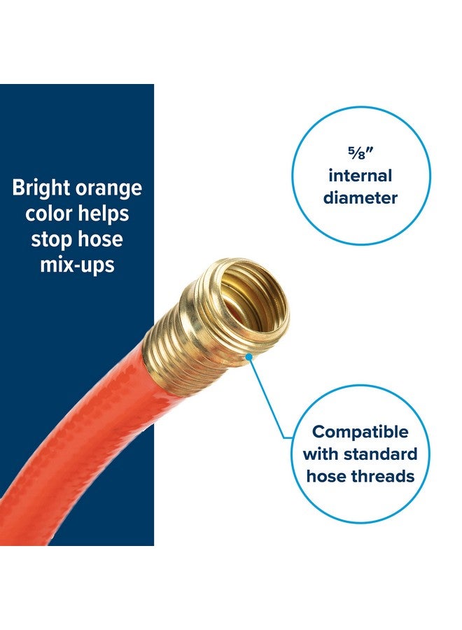 Camco Rhino 25Ft Clean-Out Camper & RV Black Water Hose - Features a Heavy-Duty PVC Design & Bright Orange Color - Clean-Out Camper Black Water, Grey Water or Tote Tanks - 5/8” Inside Diameter (22990)