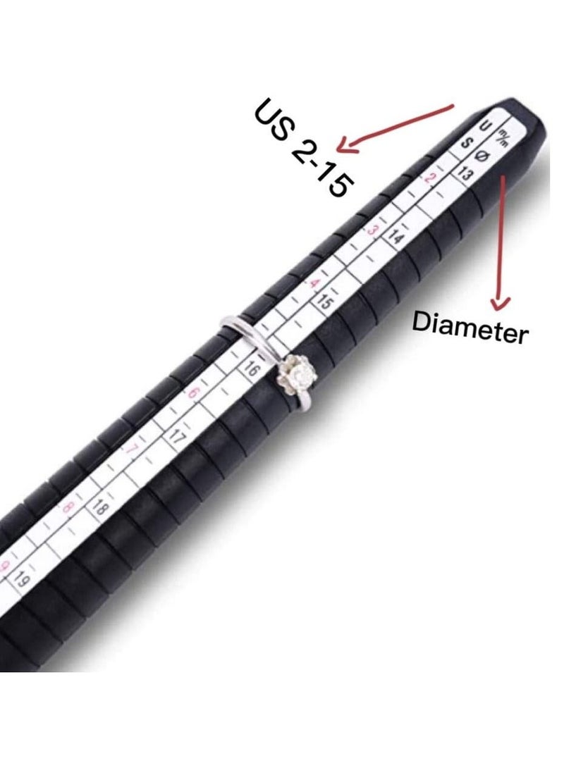 Ring Tool Standard Ring Sizer with Half Size Finger Measurement Sacles Kit Mandrel Gauge Ring Stick Measure Tool Finger Size Gauger Jeweler Sizer Mandrel Jewelers Sizers Tool - Image 2