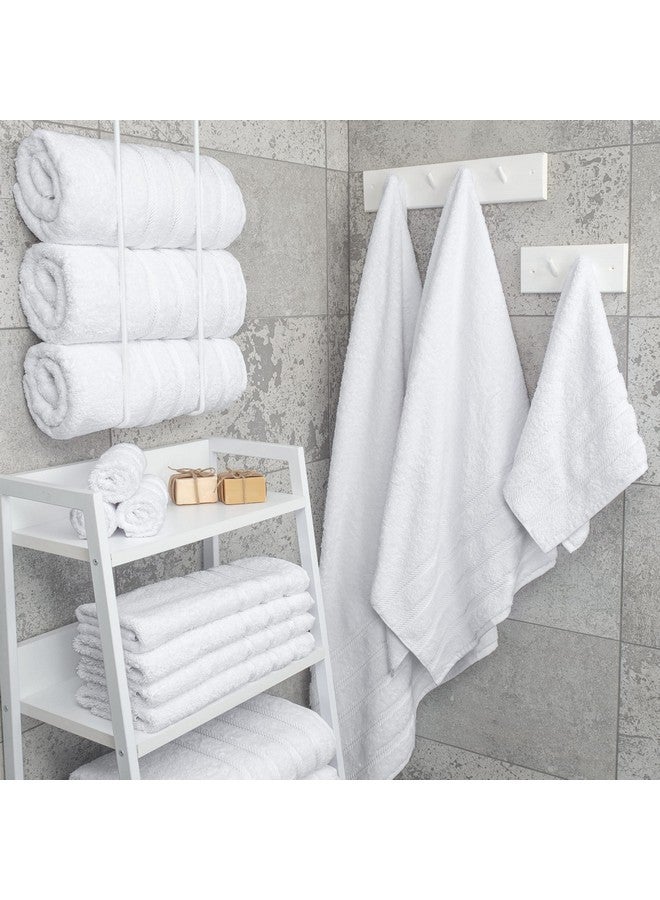 American Soft Linen American Soft Linen Luxury 4 Piece Bath Towel Set, 600 GSM 100% Cotton Turkish Bath Towels for Bathroom, 27x54 in Extra Large Bathroom Shower Towels, White  - Image 2