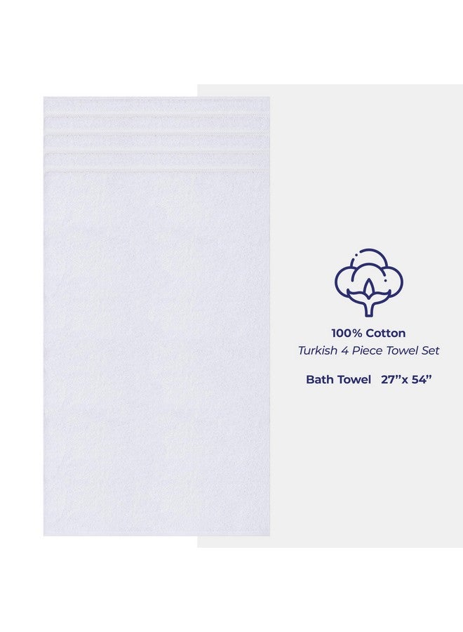 American Soft Linen American Soft Linen Luxury 4 Piece Bath Towel Set, 600 GSM 100% Cotton Turkish Bath Towels for Bathroom, 27x54 in Extra Large Bathroom Shower Towels, White  - Image 4