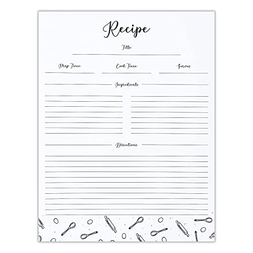OUTSHINE Premium Recipe Paper for 8.5" x 11" Recipe Binders, Farmhouse Design (50 Sheets) | Full Size Recipe Refill Pages for Binder | Recipe Card Sheets | No-Smear Matte Paper - Image 1