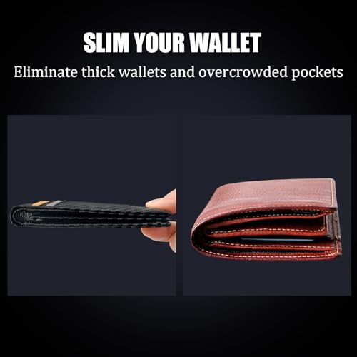 Lapogy Wallets for Men Stocking Stuffers Gifts: Christmas Gift Valentines Day Gifts for Him Dad/Husband Fathers Day Birthday Multi-Card Cash Clip Carbon Fibre Texture Ultra-thin Design Business Daily Carry - Image 3