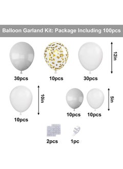 Zeemey 103-pcs White Grey Latex Decorative Balloon Arch Garland Set - Perfect for Graduation Baby Shower Wedding Birthday Bachelorette Party Backdrop Decoration - Suitable for Indoor and Outdoor  - Image 2
