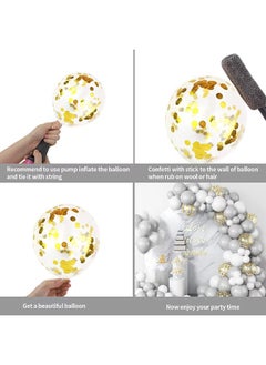 Zeemey 103-pcs White Grey Latex Decorative Balloon Arch Garland Set - Perfect for Graduation Baby Shower Wedding Birthday Bachelorette Party Backdrop Decoration - Suitable for Indoor and Outdoor  - Image 4