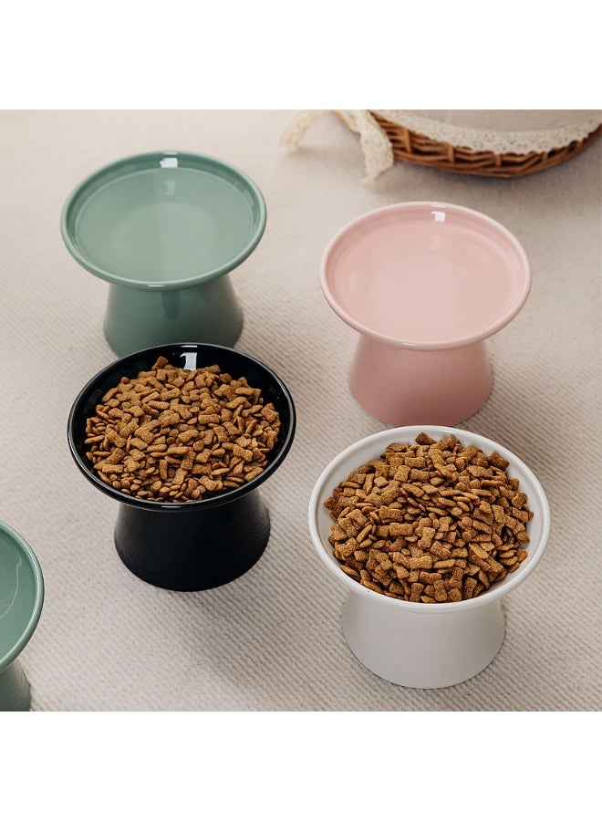Raised Sloped Ceramic Cat Feeding Bowl, Cervical Protection Elevated Pet Food Water Bowl Easy to  Clean - Image 3