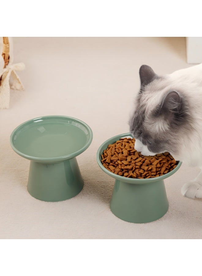 Raised Sloped Ceramic Cat Feeding Bowl, Cervical Protection Elevated Pet Food Water Bowl Easy to  Clean - Image 1