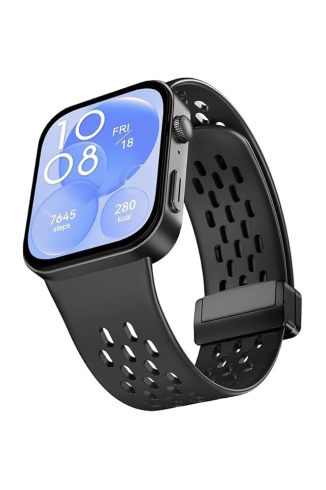 سوار سيليكون بديل لساعة هواوي فيت 4 برو 2025 جيد التهوية سوار رياضي من السيليكون الناعم، تصميم قابل للتعديل، لساعة هواوي فيت 4 برو 2025 -