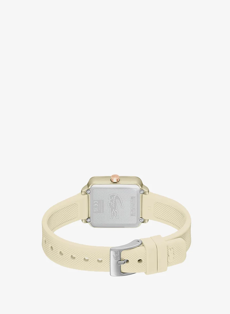 Lacoste 3-Hand 12.12 Flow Collection Quartz Movement Watch For Women With Champagne Silicone Bracelet - 2001385