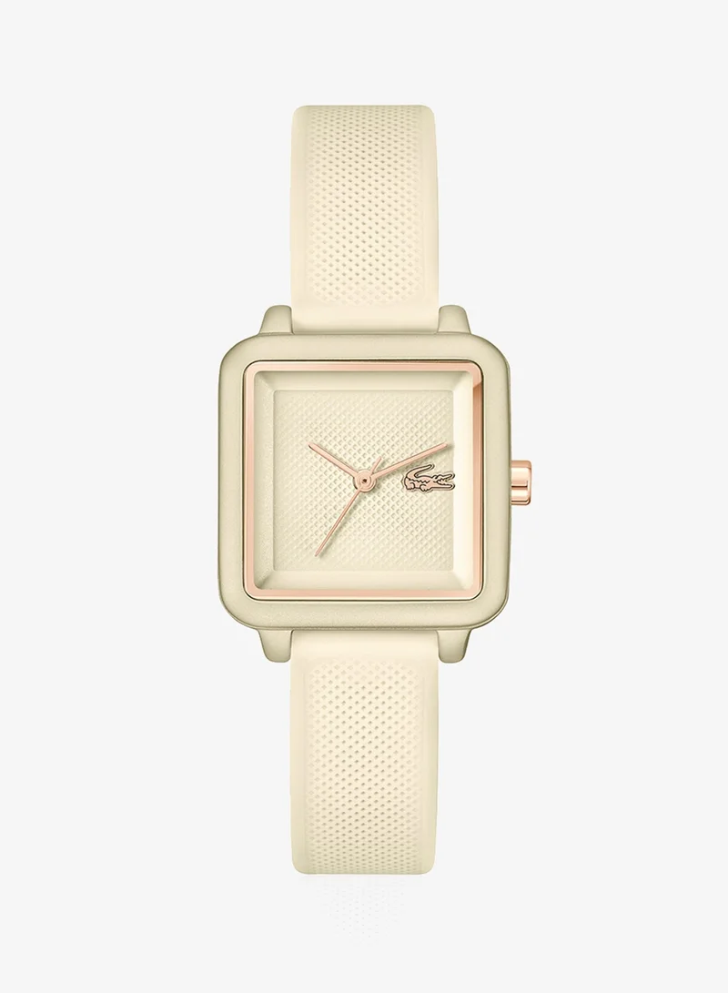 Lacoste 3-Hand 12.12 Flow Collection Quartz Movement Watch For Women With Champagne Silicone Bracelet - 2001385