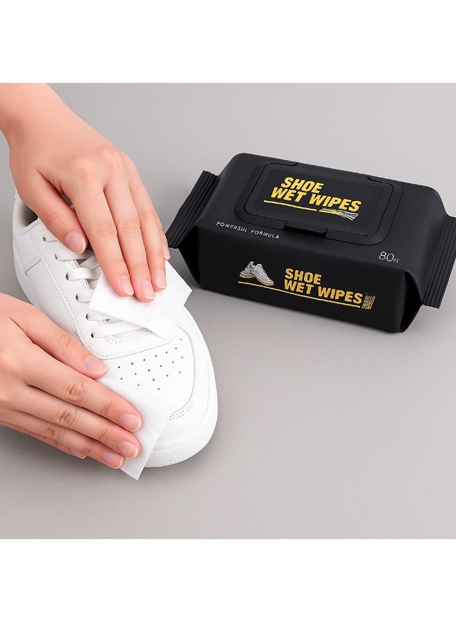 مناديل مبللة لتنظيف الاحذية عبوة واحدة - ٨٠ منديل ، وايبس لتنظيف الاحذية الرياضية، منظف لازالة البقع من الكوتش- 227 - Image 1