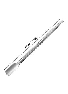 NIBEMINENT 2-Piece Stainless Steel Double Ended Nail Pusher And Cuticle Trimmer Set Silver  - Image 2