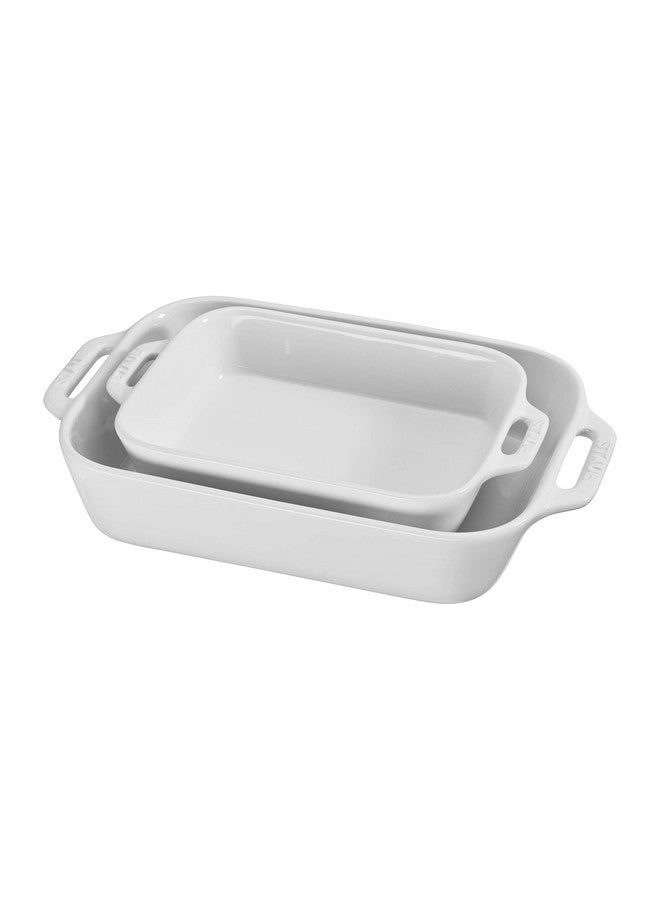 STAUB Ceramics Rectangular Baking Dish Set, 2 pc, White - Image 1