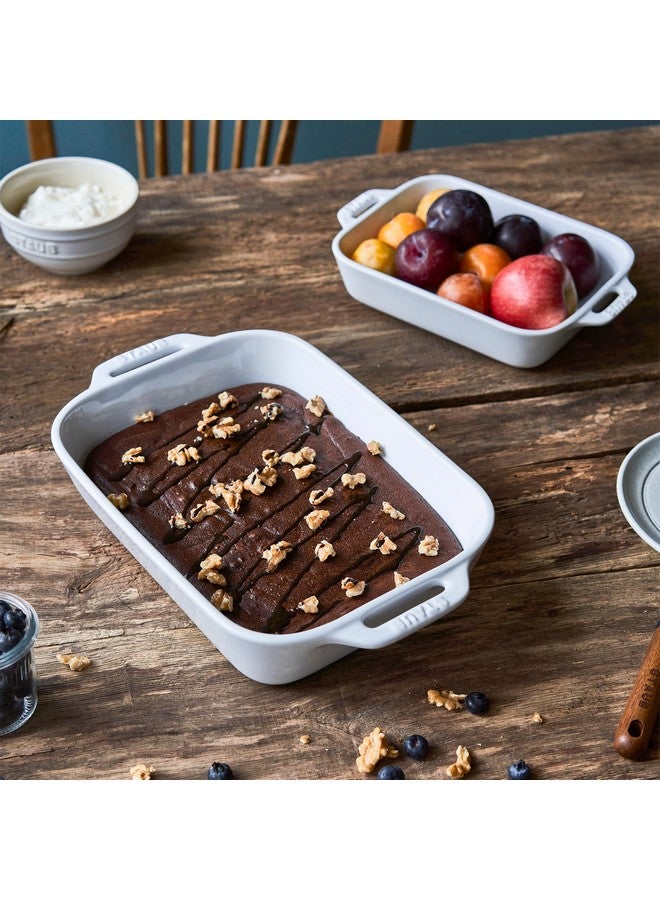 STAUB Ceramics Rectangular Baking Dish Set, 2 pc, White - Image 3