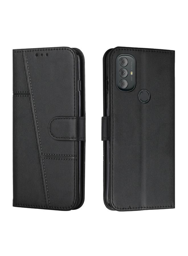 اس-توب جراب لهاتف Motorola Moto G Power 2022 مصنوع من جلد العجل ومشبك مخيط - Image 1