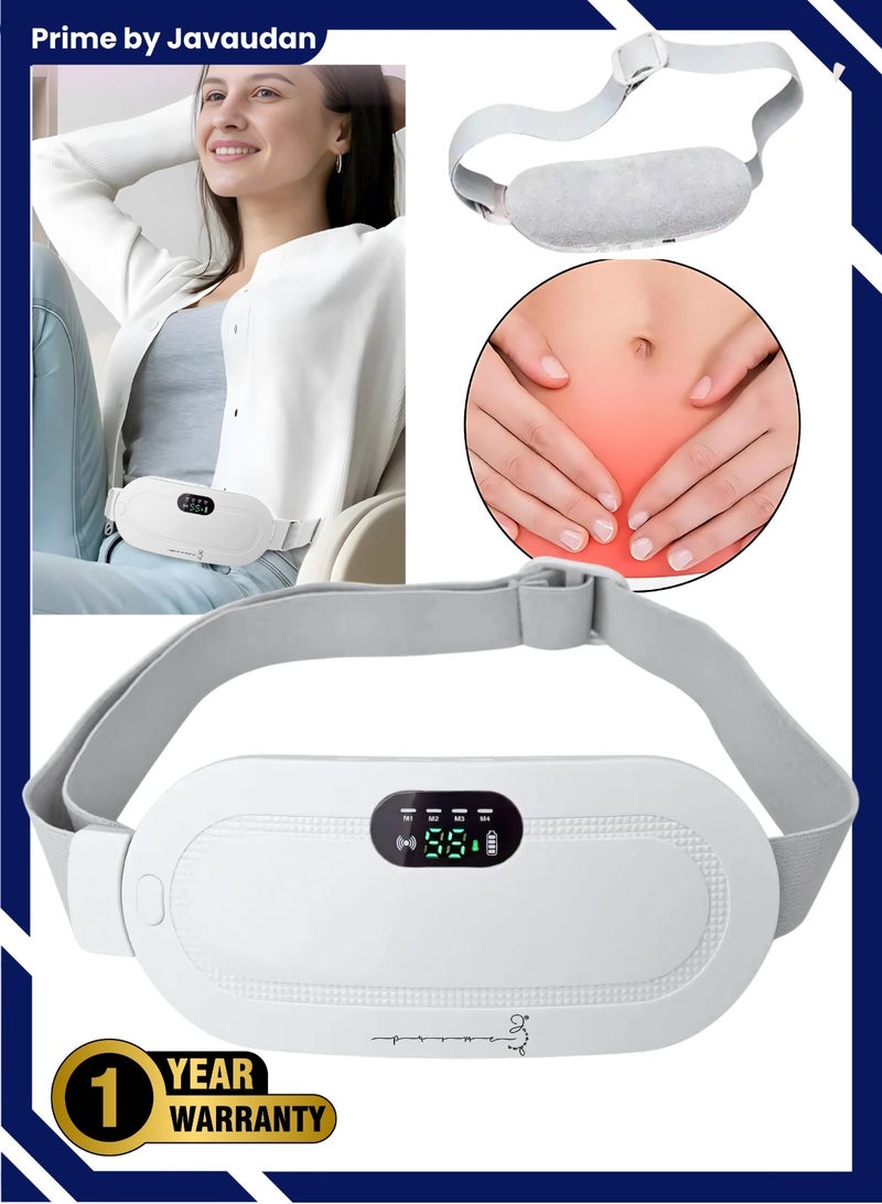 برايم بي جافاودان وسادة التدفئة الكهربائية للحيض للنساء، حزام دافئ، حقيبة الماء الساخن، حزام الخصر، جهاز قابل للتعديل 4 سرعات قابلة لإعادة الشحن، حزام تشنج التدفئة، حزام خصر دافئ للتدليك، حزام الخصر الدافئ لفترة الحيض، تشنجات المعدة، آلام البطن - Image 1