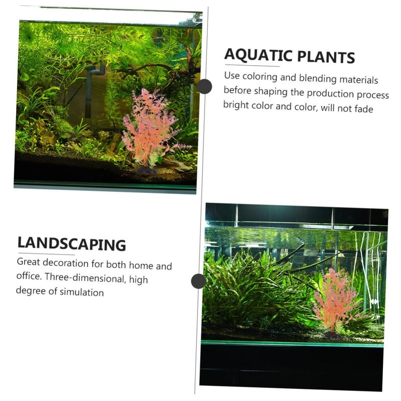 2 Realistic Plastic Artificial Aquatic Plants Fish Tank Decoration Aquarium Supplies - Image 4