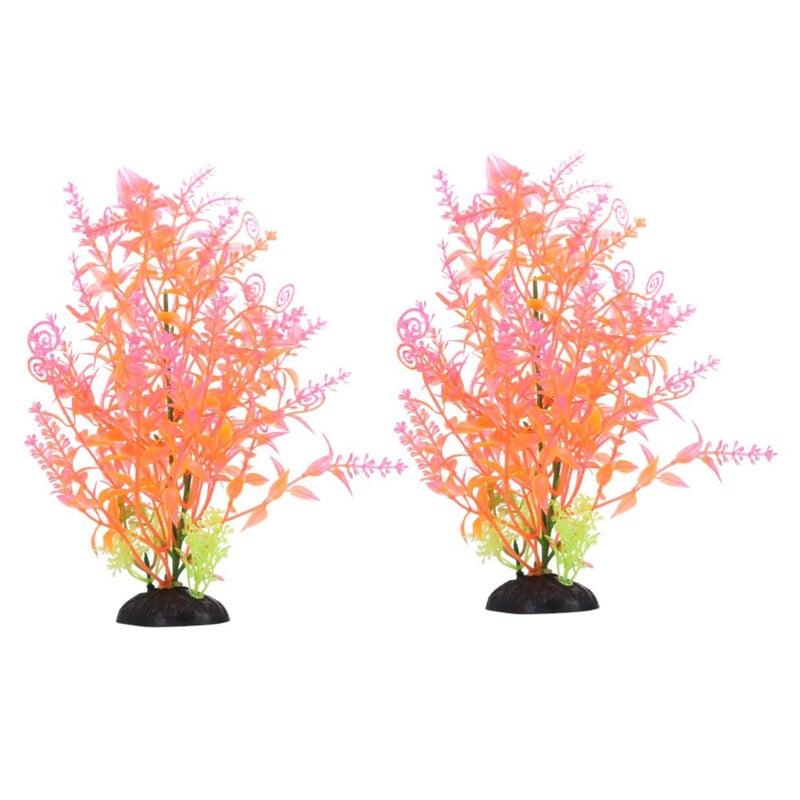 2 Realistic Plastic Artificial Aquatic Plants Fish Tank Decoration Aquarium Supplies - Image 2