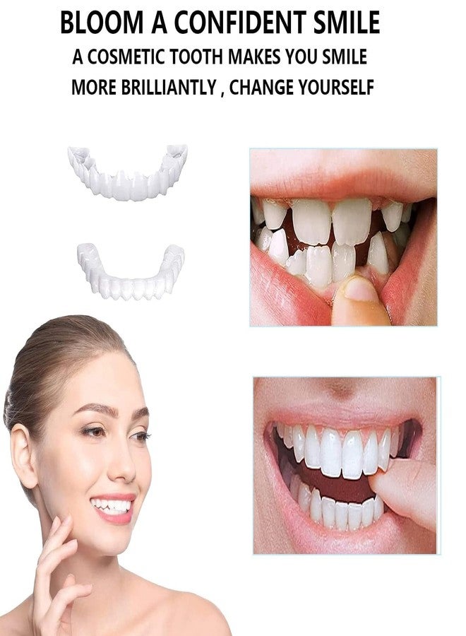 SQUISHCO 2 Pairs Teeth Caps for Women, Comfortable Flex Fit Dentures for Top & Bottom,Snap On Dental Teeth Covers with Storage Boxes for Neat Smile - Image 4