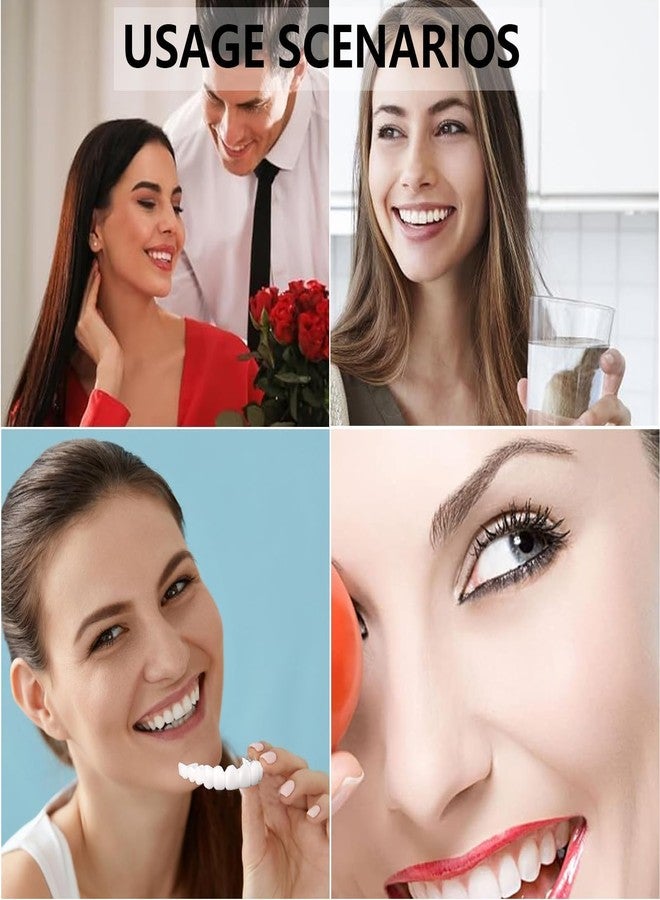 SQUISHCO 2 Pairs Teeth Caps for Women, Comfortable Flex Fit Dentures for Top & Bottom,Snap On Dental Teeth Covers with Storage Boxes for Neat Smile - Image 3