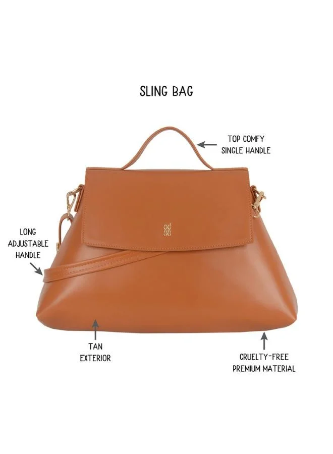 باجيت Baggit Women Tan Satchel Handbag Medium Size | Ladies Stylish Casual Purse Bag
