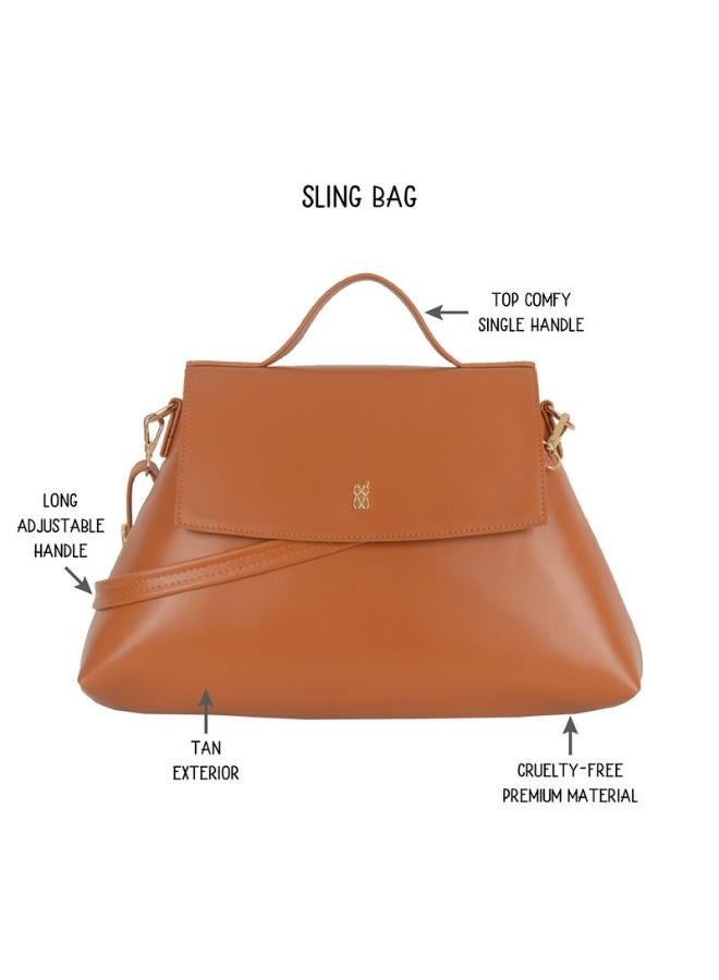 Baggit Women Tan Satchel Handbag Medium Size | Ladies Stylish Casual Purse Bag - Image 2