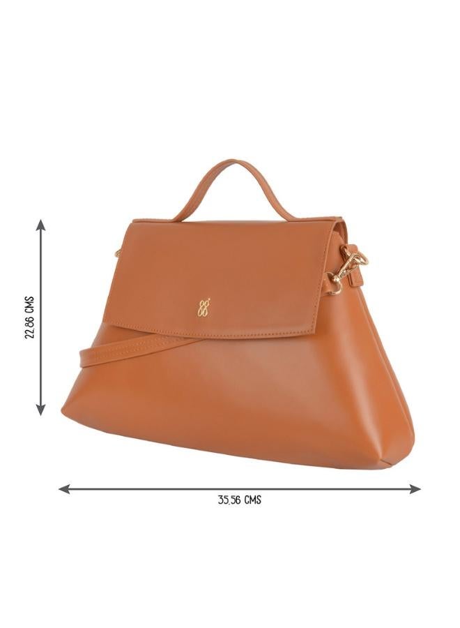 Baggit Women Tan Satchel Handbag Medium Size | Ladies Stylish Casual Purse Bag - Image 3