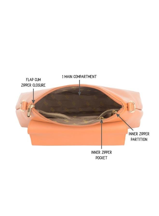 Baggit Women Tan Satchel Handbag Medium Size | Ladies Stylish Casual Purse Bag - Image 5