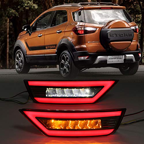 Dreamseek LED Reflector Rear Bumper Tail Light for Ford EcoSport 2013-2022 Driving Brake Reverse Taillight w/Dynamic Sequential Turn Signal Lamp(Smoke Lens) - Image 1