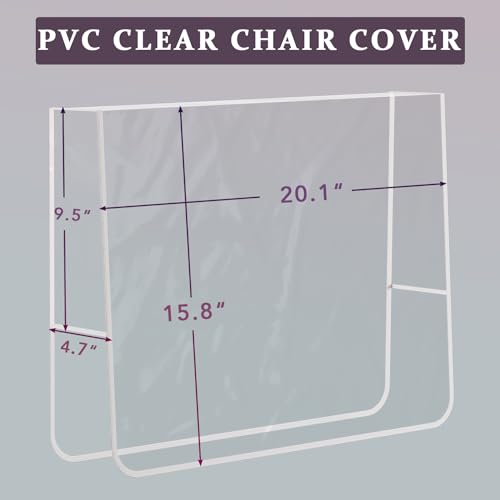 MIMWOW 4 Pcs Salon Chair Covers Clear Plastic Protectors for Standard Salon Office Chairs Prevents Damage White - Image 3